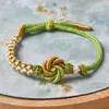 Pulsera Tejida de Ocho Hilos Mandala DIY, Pulsera de Estilo Étnico para el Año de Nacimiento, Cuerda Roja Deslizante Ajustable Multicolor Opcional