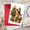 Cartão de Boas Festas de Natal com Ovelhinha Fofa e Árvore de Natal, com Envelope, Mensagem de Bênção para o Feriado, Convite, Cartão de Cumprimentos para Presente