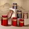 Tanque de almacenamiento para tetera olla de hierro medio jin por jin cáscara de mandarina naranja verde pequeña gran capacidad cubo de té caja de hierro sellada embalaje