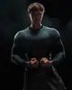 Onyx/x5 Esportes Americanos Fitness Masculino Manga Longa Casual Respirável Justo Manga Longa Casual Corrida Tubarão