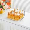 Plato de Frutas, Sala de Estar, Plato para Snacks Casero con Cuchara, Lujo Accesible, Mesa de Centro Rayada de Alta Gama, Refresco, Compartimento para Dulces, Plato para Frutos Secos