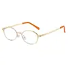 Óculos de Sol Estilo Hong Kong Novo Estilo Estilo Old Money para Mulheres, Óculos de Armação de Metal Oval Retrô de Moda de Alta Qualidade, Óculos de Sol Anti-UV