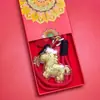Llavero de Oro del Año del Caballo Más Vendido, Oro Puro 999, Cadena para Teléfono, Hilo Rojo, Colgante para Bolso, Juego de Caja de Regalo