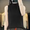 Camisole de Lã Sem Costura Pronta para Usar de Uma Alça Feminina Nova Roupa Íntima Outono e Inverno Novo Tricô Gola Alta Meia para Usar por Baixo