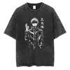Streetwear Masculino Camiseta Vintage Anime Estampa Gráfica Camiseta Wa