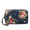 Venta al por mayor de fábrica nueva cartera monedero bolso femenino coreano estampado cartera bolso para teléfono móvil cartera de dama bolso de tela para correr