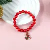 Comercio Exterior Europeo y Americano Set de Pulseras Navideñas Letras de Perlas Papá Noel Copo de Nieve Reno Pulsera Elástica Regalo