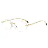 Gafas de Sol Metálicas Ovaladas Sin Marco Y2K Sexy de Celebridad de Internet Europeas y Americanas Gafas de Sol Felinas de Estilo Coreano de Moda para Caras Cuadradas y Redondas