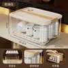 Caja de almacenamiento transparente a prueba de polvo para tazas de té, estante para tazas de juego de té, gabinete con tapa para tetera Kung Fu y copas de vino, organizador de tazas de té