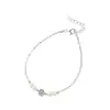 Pulseira de Prata Esterlina 925 com Flor de Pérola Natural e Fragmentos de Prata para Mulheres, Design Simples Feito à Mão, Joia Fashion e Única B3322