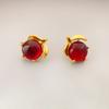 Pendientes de tuerca de aguja de plata 925 con forma de rama dorada de moda fresca de estilo nuevo japonés y coreano con temperamento de esmalte incrustado para mujer Venta al por mayor