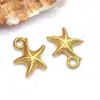 Accesorios de Joyería de Acero Inoxidable DIY Colgante Dorado de Vida Marina Caballo Marino Concha Estrella de Mar Pulsera Collar Colgante Pequeño