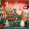 Adornos Navideños de Madera Decorativos Etiquetables Transfronterizos, Árbol de Navidad de Pie Atmosférico, Decoración de Restaurante, Accesorios para Fotografía
