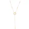 Novo Colar em Y com Pedras de Diamante Estreladas da Amazon, Colar Moderno e Luxuoso, Joia Longa Versátil de Nicho para Mulheres