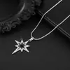 Collar con colgante de estrella de ocho puntas transfronterizo europeo y americano para hombre, accesorio de cuello simple moderno y único, joyería de alta gama moderna y versátil para mujer