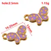 Colgante con Forma de Flor de Pez Mariposa de Acero Inoxidable, Goteo de Aceite Multicolor, Colgante para Collar Estilo DIY, Accesorios de Joyería