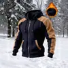 Tamanho Europeu Masculino Inverno Lã Quente Xadrez Zíper Masculino Casual Esportivo Com Capuz Moletom Caimento Solto