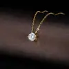 Venta Caliente Transfronteriza Collar de Plata S925 de Cuatro Garras Collar con Colgante de Moissanita Cadena para Clavícula Versátil de Lujo Ligero Simple Al por Mayor