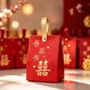 Caixa de doces de casamento de luxo, nicho, estilo chinês, presente de casamento e noivado, caixa de doces de casamento 3D com carimbo dourado