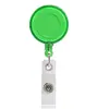 Porta-Crachá Retrátil Colorido Transparente Redondo com Clipe de Jacaré de Rotação Fivela de Puxar Fácil Acessórios para Porta-Crachá de Identificação