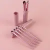 Set de 5 Brochas de Maquillaje Multifuncionales Rápidas + Cubeta, Adecuado para Principiantes, Viajes al Aire Libre, Camping, Herramientas Cosméticas Portátiles