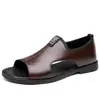 Sandálias Transfronteiriças Novo Estilo Sapatos de Praia Vazados Respiráveis Antiderrapantes Casuais ao Ar Livre Tamanho Extra Grande Sandálias de Couro Sapatos de Algodão Masculinos Estilo Masculino
