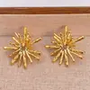Moda Europea y Americana Irregular Retro Francés Tridimensional Exagerado Pendientes de Alto Nivel Diseño Pendientes de Botón de Girasol Venta al por Mayor