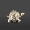 Tartaruga de Pedra Fofa de Cobre Sólido Pequeno Ornamento para Sala de Estudo Mesa de Chá, Nova Decoração para Casa Estilo Chinês, Decoração Vintage Discreta