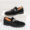 Comercio Exterior Talla Grande Mocasines Estilo Británico Forro Polar Suaves y Cómodos Zapatos Moda Casual Slip-on Zapatos de Vestir para Hombre