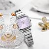 Reloj de pulsera cuadrado de aleación acero bambú oruga para mujer viento frío simple esfera pequeña estudiante cuarzo al por mayor