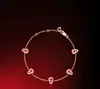 Pulseira Vintage Kirin Cabaça Cinco Flores com Joias de Ágata Vermelha Natural, Madrepérola Branca Incrustada com Diamantes, Estilo de Luxo Leve de Nicho