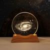 Luz de Noche Galaxia Universo Transfronterizo Vidrio de Cristal Base Luminosa Decoración de Escritorio Dormitorio Lámpara de Atmósfera Regalo Creativo