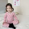 Traje de Otoño e Invierno Grueso sin Huesos con Dibujos Animados de Cerdo Feliz para Niños, Pantalones Largos, Suéter de Algodón Lija para Bebés Niños y Niñas