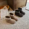 Botas Infantis 2026 Novas Botas de Cano Curto Outono/Inverno Infantil Botas Estilosas Birkenstock Botas de Couro para Meninas Princesa Plus Veludo Algodão Secundário
