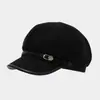 Gorra tipo pico británica transfronteriza, boina versátil de ala ancha para otoño e invierno que hace que la cara se vea más pequeña, sombrero de artista moderno y elegante