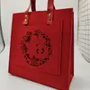 Bolsa de Feltro de Ano Novo Bolsa Tote de Feltro Semelhante ao Estilo Xiaohongshu Bolsa Tote de Alta Qualidade Bolsa de Mão Logotipo Personalizado Bolsa de Presente