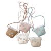 Set de Sombrero de Flores y Bolso para Niños Estilo Coreano Verano Lindo para Niñas Parasol Sombrero de Paja de Playa Sombrero para Niños al Mayoreo
