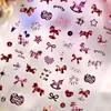 Pegatinas para Uñas de Pony en Relieve Más Vendidas Año Nuevo Rojo Patrón de Tela Retro Pony Chica Picante Caña Uñas DIY