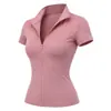 Top Deportivo Corto Zeriluna de Cintura Alta Elástica Ceñidor de Cintura Ajustado de Secado Rápido Fabricante de Fitness Venta al por Mayor Camisa POLO