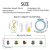 Kit de Ponto Cruz para Chaveiro Floral Transfronteiriço, Pacote de Materiais para Bordado DIY, Pingente de Bordado Artesanal Casual
