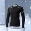 Camisa de esqui de secagem rápida masculina justa esportiva quente roupa íntima inverno forrada de fleece conjunto de corrida camada base compressão montanhismo ao ar livre