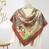 Lenço Quadrado Fino de Seda e Lã para Primavera e Verão o Ano Todo Feminino 200 Xale Étnico Lenço para Ar Condicionado Feminino Customização de Fábrica