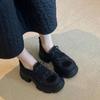 Zapatos de Plataforma Gruesa Estilo Retro de Nicho para Mujeres Bajitas, Nuevos Zapatos de Moda Versátiles con Cordones y Lazo para Otoño e Invierno 2026 para Mujeres