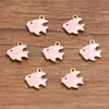 10 Colgantes de Acero Inoxidable Multicolor Dorado de Doble Cara con Goteo de Aceite para Peces, Cangrejos, Delfines, Corales, Caballitos de Mar DIY para Viajes de Commuting a la Moda
