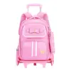 Nueva Mochila con Ruedas Estilo Británico para Estudiantes de Primaria Niñas Grado 2-6 Gran Capacidad Puede Subir Escaleras Mochila con Ruedas para Niños