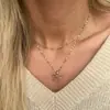 Colar de Laço Atacado Joias Transfronteiriças Europeias e Americanas Pingente Simples da Moda Corrente de Suéter Colar de Liga de Zinco com Diamante Feminino