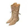 Botas Martin Nuevas Otoño/Invierno 2026 Puntera Puntiaguda Tacón Grueso, Botas de Caballero, Botas Fruncidas, Botas Apiladas, Botas Vaqueras, Botas Largas