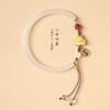 Pulsera original de calcita blanca hielo jade transparente hielo temperamento limpio mascota linda puede ajustar automáticamente la circunferencia de la mano atmósfera alta