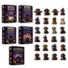 Nuevo colgante acrílico de caja sorpresa para decoración de Halloween, con diseños de calabaza, gato y bruja para decoración de patio exterior