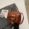 Bolso de mujer personalizado, bolso de hombro versátil para mujer con estampado de piedra, nuevo bolso de mano de moda de invierno, bolso Kelly retro a la moda